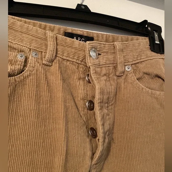 A.P.C Petite new standard corduroy tan pants 100% cotton size: 28 - Picture 3 of 9